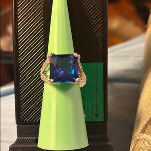 Blue Topaz on Rhodium